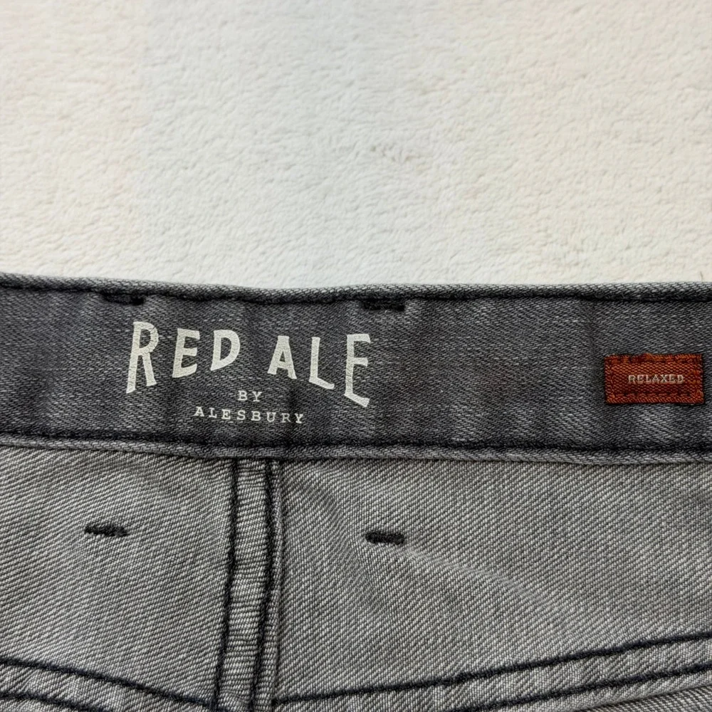 Red Ale by Alesbury Jeans Mens 40x30 Washed Grey Good Straight Leg MW20064-RX